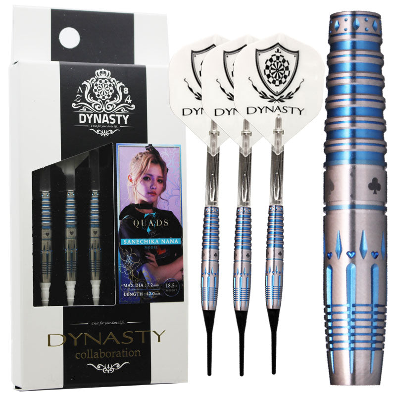 ダーツ DYNASTY QUADS SANECHIKA NANA MODEL DYNASTY QUADS 7 SANECHIKA NANA Blue Darts Barrel – Dartsbuddy.com