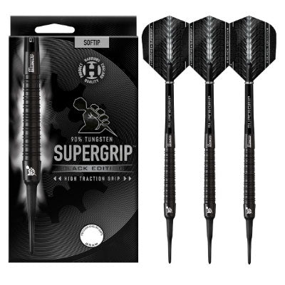 HARROWS superGrip Black Harrows SUPERGRIP BLACK Darts Barrel - Dartsbuddy.com