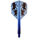 CONDOR AXE GINJA NINJA SHAPE CLEAR BLUE Darts Flight - Dartsbuddy.com