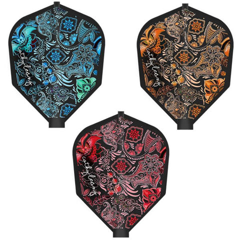 8 FLIGHTCathy Leung3 SHAPE Black Darts Flight - Dartsbuddy.com