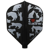 Fit Flight Printed I LOVE CATS Shape Darts Flight - Dartsbuddy.com