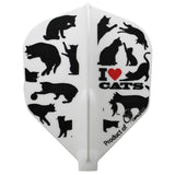 Fit Flight Printed I LOVE CATS Shape Darts Flight - Dartsbuddy.com