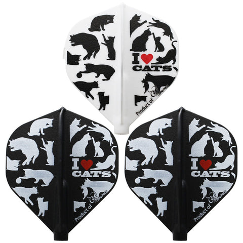 Fit Flight Printed I LOVE CATS Standard Darts Flight - Dartsbuddy.com