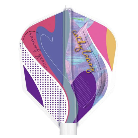 8 FLIGHTCathy Leung2 SHAPE White Darts Flight - Dartsbuddy.com